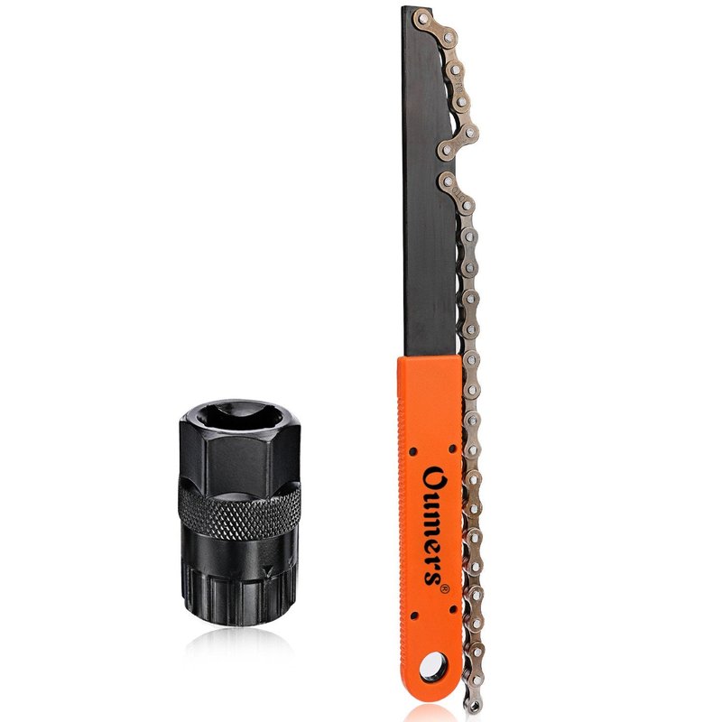 Oumers Bike Chain Tools Kit, Upgrade Rotor Lockring Removal Wrench & Chain Whip with Cassette/Bicycle Flywheel Remover Sprocket Remover Tool Pack