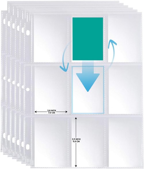 1800 Pockets Trading Card Sleeves - Premium 9-Pocket Protectors for TCG Storage | 100 Sheets