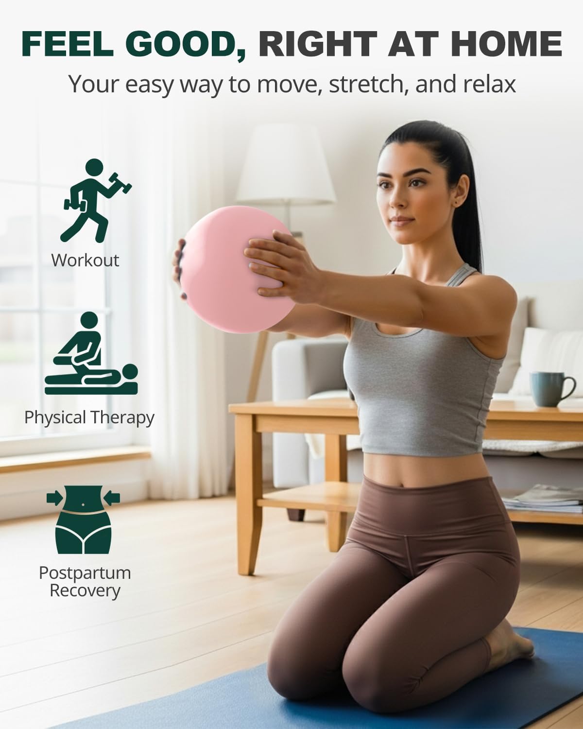 Trideer 9-Inch Pilates Ball - Small Exercise Ball for Yoga, Core Training & Stability