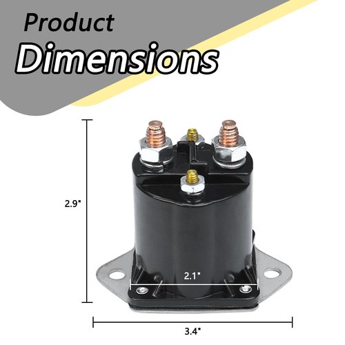 HNeekyr 12V Golf Cart Solenoid, Compatible with Club Car DS & Precedent Gas Solenoid Replace 1013609, 1117, 1012275, 435-154, LPL6003 2 PCS
