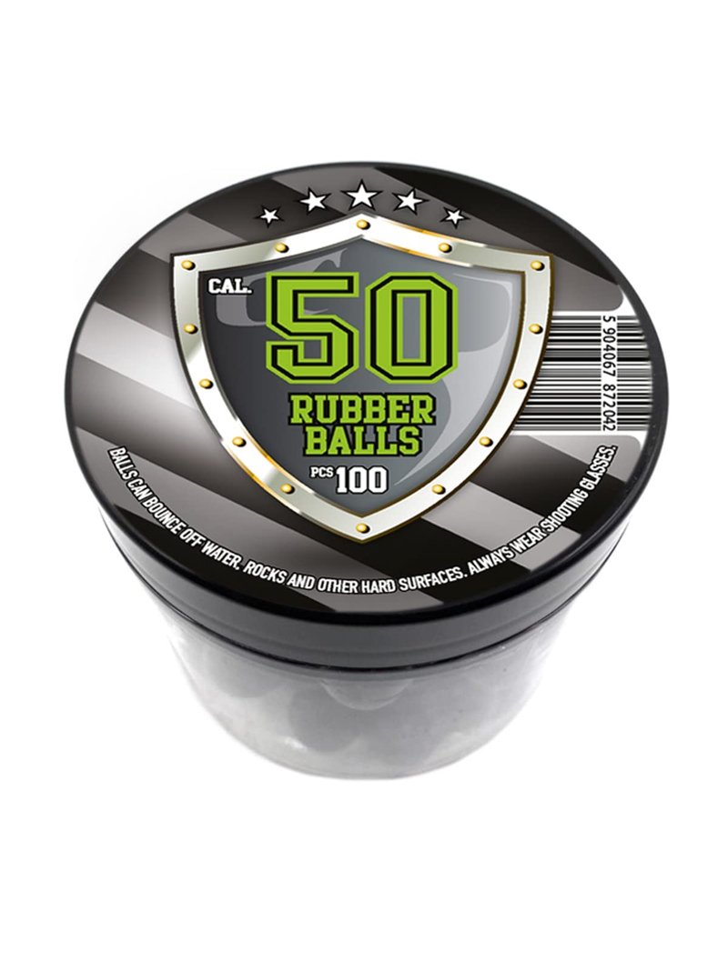 100 x Premium Quality 1.6 Grams Hard Rubber Balls Reusable High Impact Paintballs for Home Self Defense Training Target Practice in 50 Caliber
