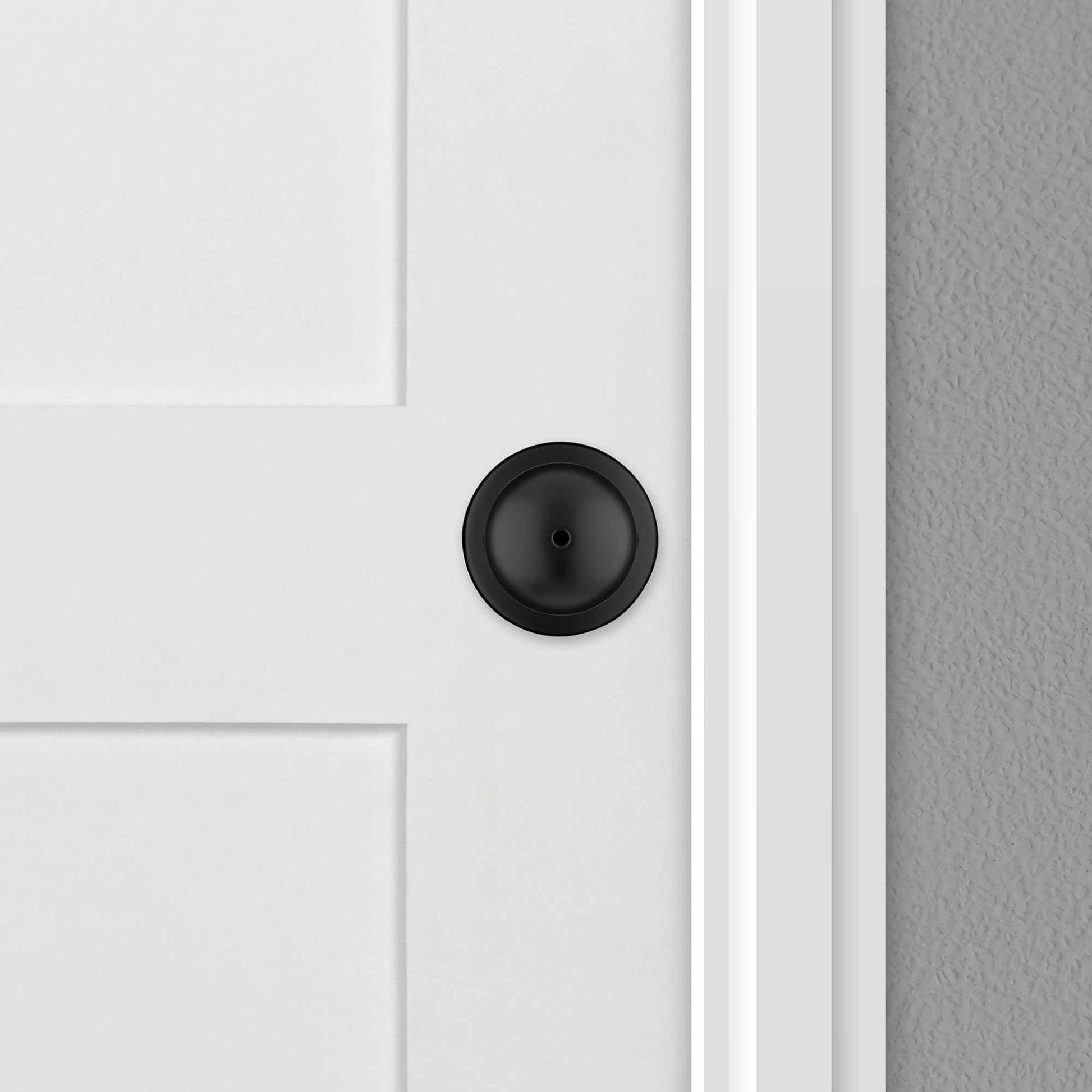 Kwikset Polo Interior Privacy Door Knob with Lock, Door Handle for Bathroom and Bedroom, Matte Black Keyless Turn Lock Doorknob, with Microban Protection