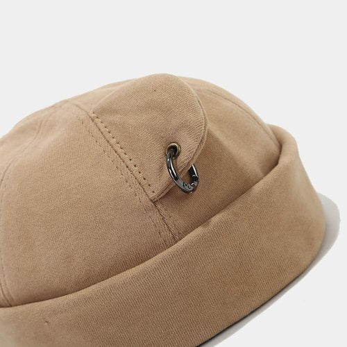 Fall Winter Beanie Hats for Women Men Bear Ear Skull Cap Brimless Cap Adjustable Docker Cap Black