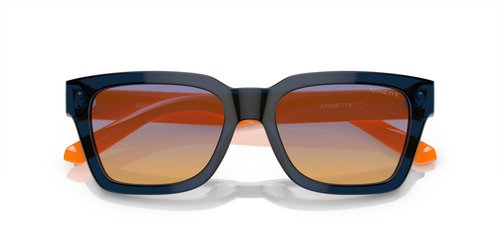 Arnette AN4334 Cold Heart 2.0 Sunglasses, Transparent Blue/Clear Fifty Orange/Dark Blue, 53 mm