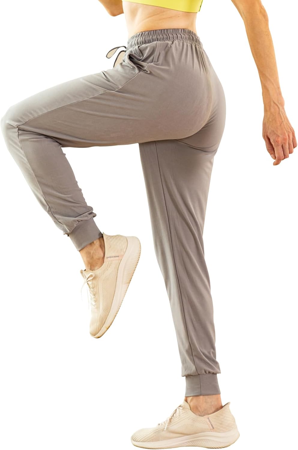 TRIUNION Women's Jogger Pants - Soft Tapered Sweatpants with Pockets | 2-Pack Drawstring Lounge Wear