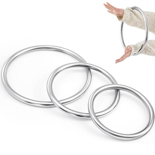Blueweenly 3 Pcs Kung Fu Ring Stainless Ring Wing Chun 7, 9, 11 Inches Wing Chun Training Equipment for Training Kung Fu