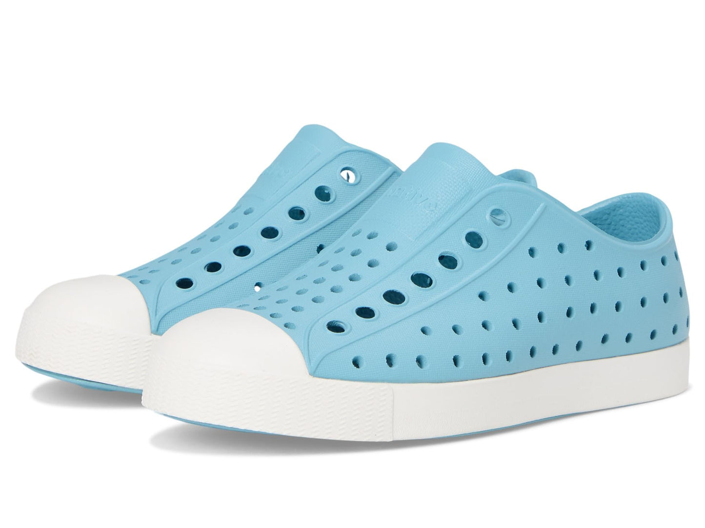 Native Shoes Unisex-Kids Jefferson Sneakers, Flux Blue/Shell White, 4 Toddler