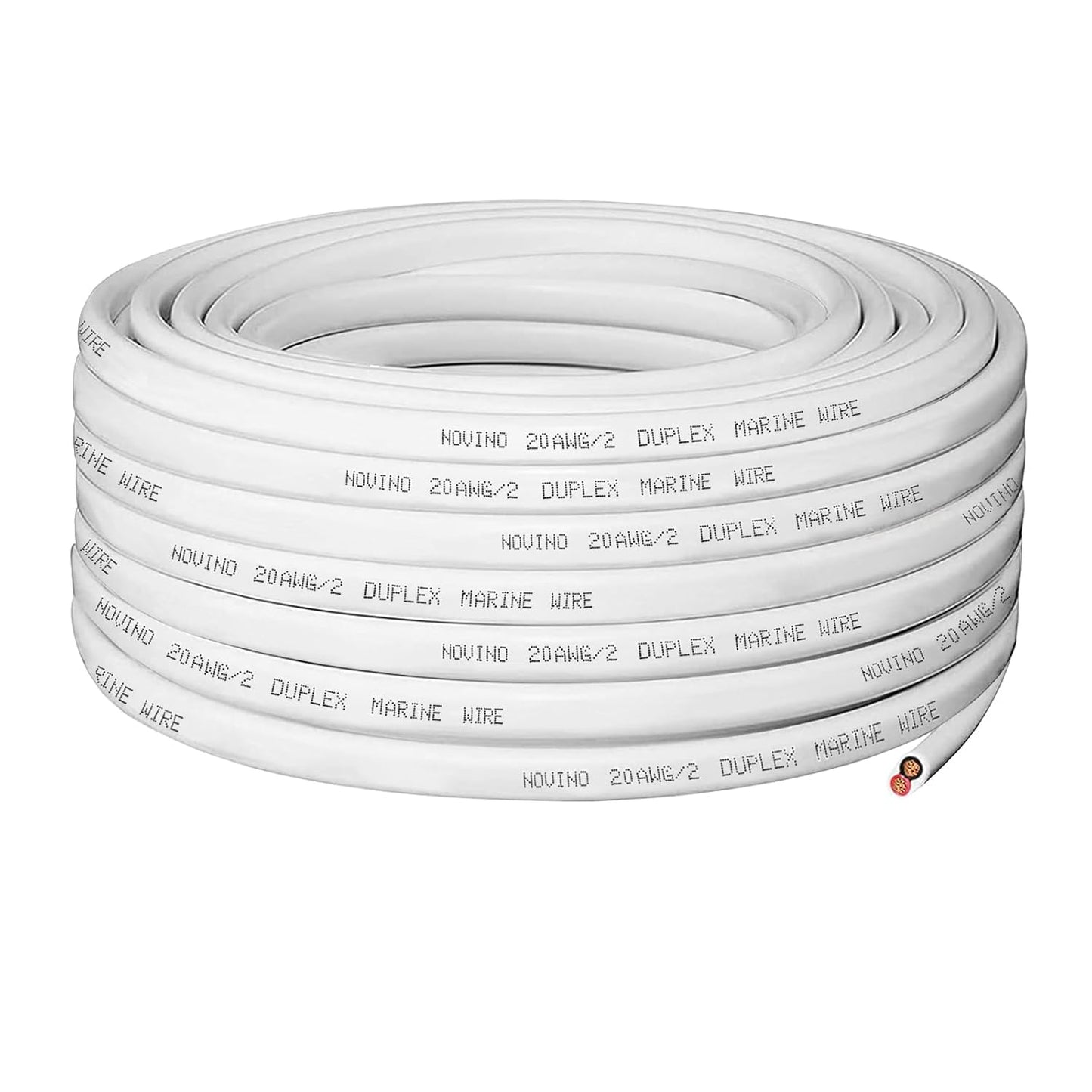 20 Gauge Marine Wire - Duplex Marine Grade Tinned Copper | 100ft Oxygen-Free Insulated Red & Black Cable for Boats, RVs, Trailers