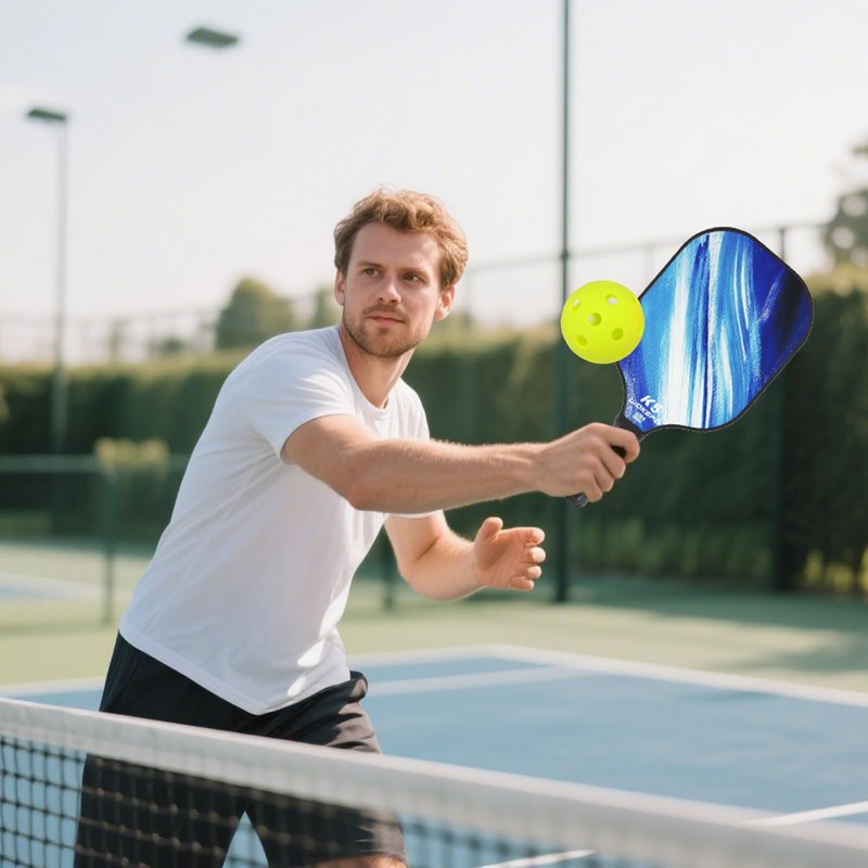 DUJORM Pickleball Paddles, Fiberglass Pickleball Paddle with PP Honeycomb Structure, Lightweight Pickleball Racket with Cushioned Handle, Pickleball Paddle Set of 2, with 4 Pickle Balls