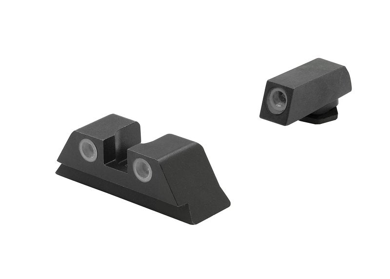 Meprolight Tru-Dot tritium Night Sights Compatible with Glock 17 19 20-25 28-35 37 39 tritium dots Glow on Sight self Illuminated Fixed Metal Sights Yellow Rear