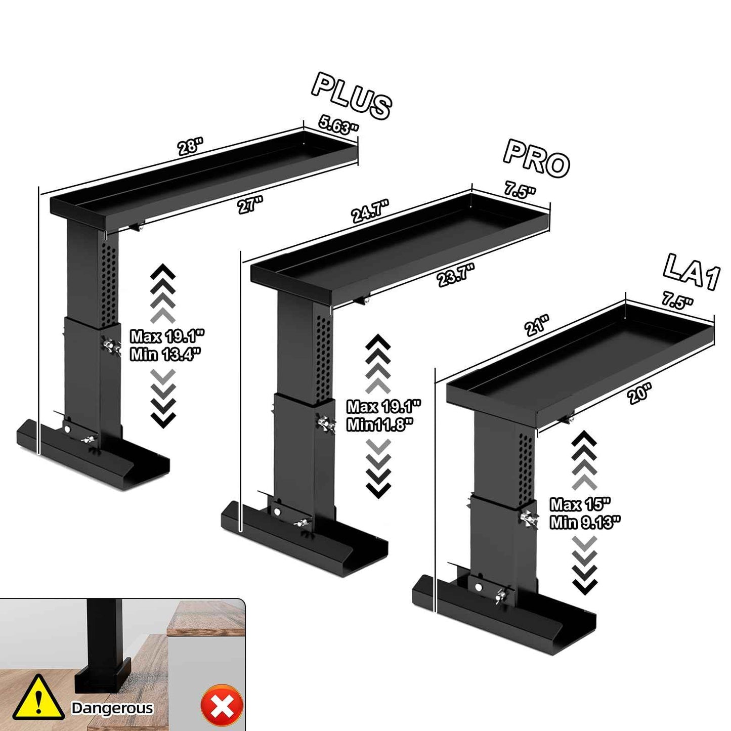 Foldable Heavy Duty Ladder Extender Plus-Adjustable Height 13.4-19.1", Ladder Leveler for Stair-Ladder Aide-Ladder Leveler for Extension Ladders with 27x5.63" Platform-Non-Slip Mat-Holds up to 880lbs