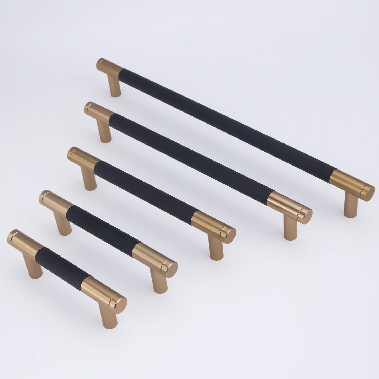 POVEFONK 10 Pack 12-5/8 inch(320mm) inch Black and Champagne Copper Kitchen Cabinet Handles Knurled Cabinet Pulls Black Drawer Pulls Kitchen Cabinet Hardware Kitchen Handles Drawer Pulls