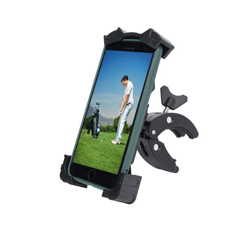 ACCTOLF Golf Cart Phone Holder, Adjustable Cell Phone Holder Mount for Golf Cart/Push Cart/Golf Club/Flag Pole, No Shaking Cell Phone Clamp for iPhone 13/12/ 11 Pro Max Galaxy S10/ S9