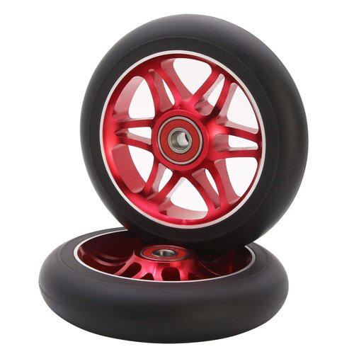 Z-FIRST 2Pcs 110mm Pro Scooter Wheels with ABEC 9 Bearings Fit for MGP/Razor/Lucky Envy/Vokul Pro Scooters Replacement Wheels (A-Red)