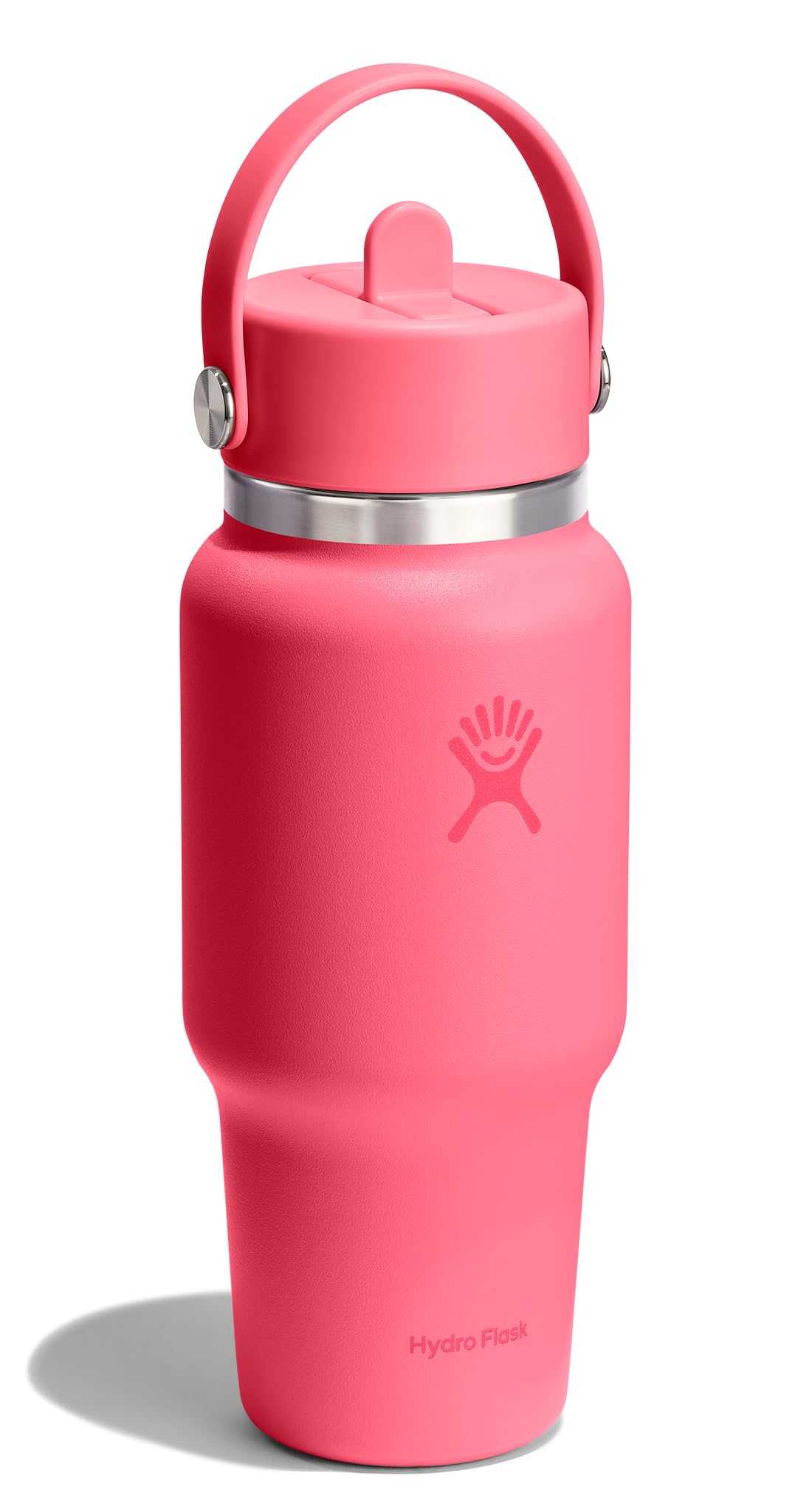 Hydro Flask Travel Water Bottle - Insulated Stainless Steel - Wide Straw Lid, Non Spill, Leakproof in 24 Oz Popstar Pink