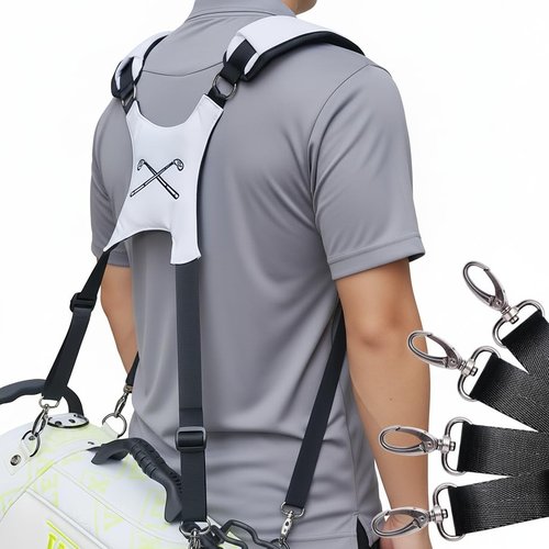 Zorslesy Golf Bag Straps, Universal Replacement Double Shoulder Adjustable Golf Carrying Bag Straps for Tool Backpacks, Cello Case, Ski Bag, Backpack Sprayer, Dog Backpack, Hiking Bag White