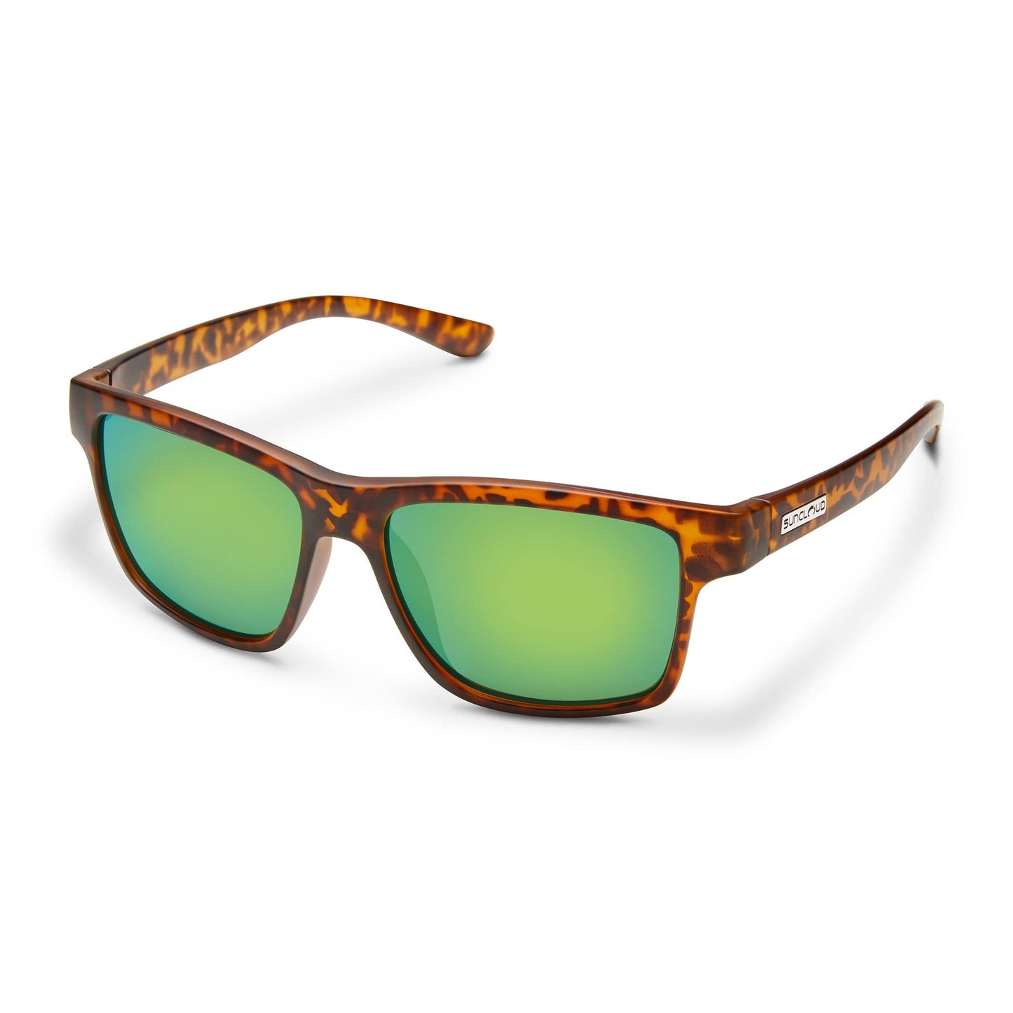 Suncloud A-Team Polarized Sunglasses, Matte Tortoise/Polarized Green Mirror, One Size