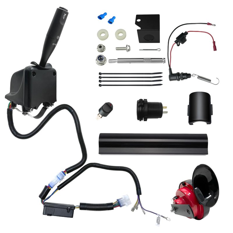 Orle Oko Golf Cart Turn Signal Kit for Yamaha,9-Pin Plug Upgrade Wiring Harness Kit with Horn Brake Light Switch,12V Plug and Play Time Delay Brake