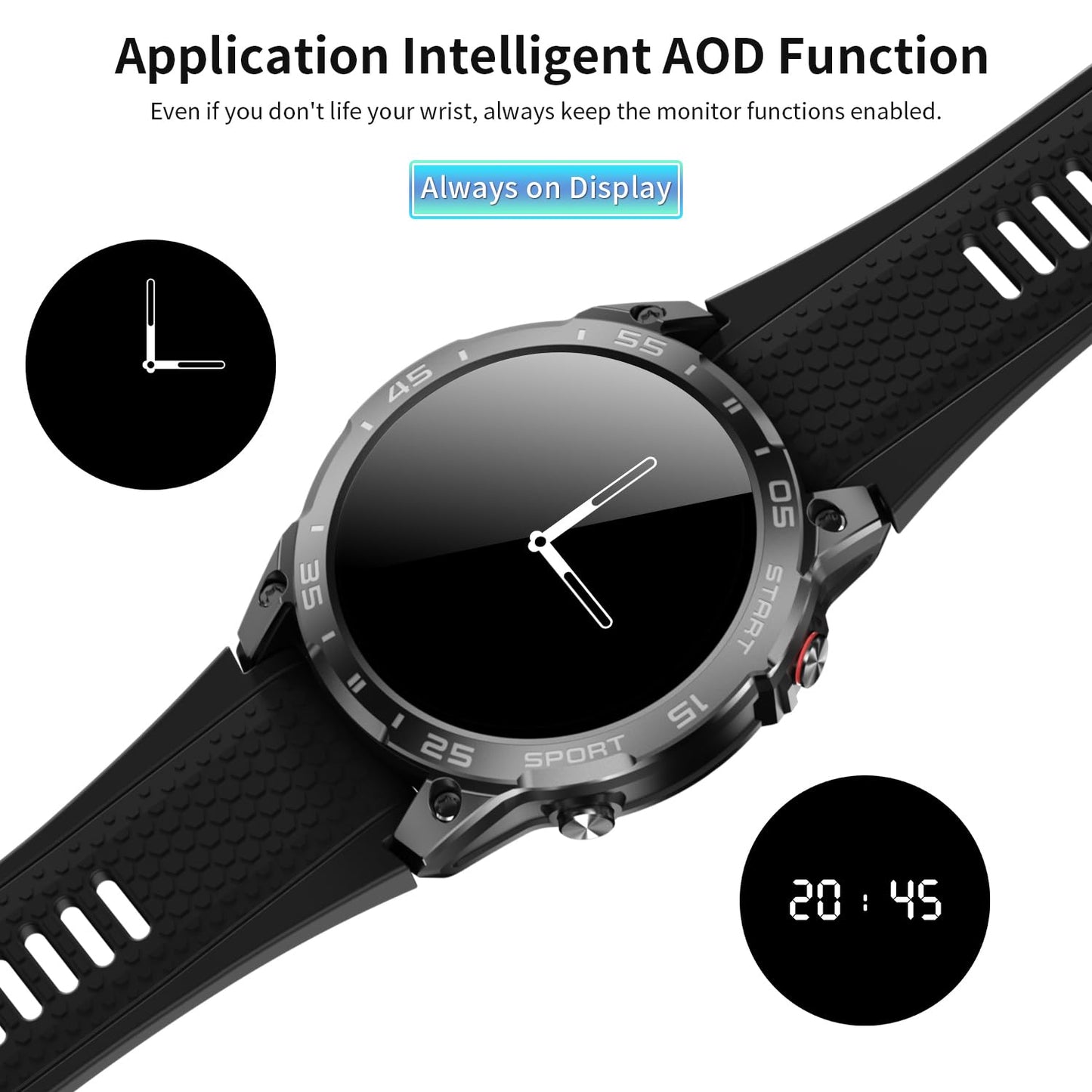 ZYVICXFJ Men's 1.85" Smartwatch with AI Voice | Waterproof Activity Tracker, Health Monitor, Multi-Sports Modes | Works with iPhone Android