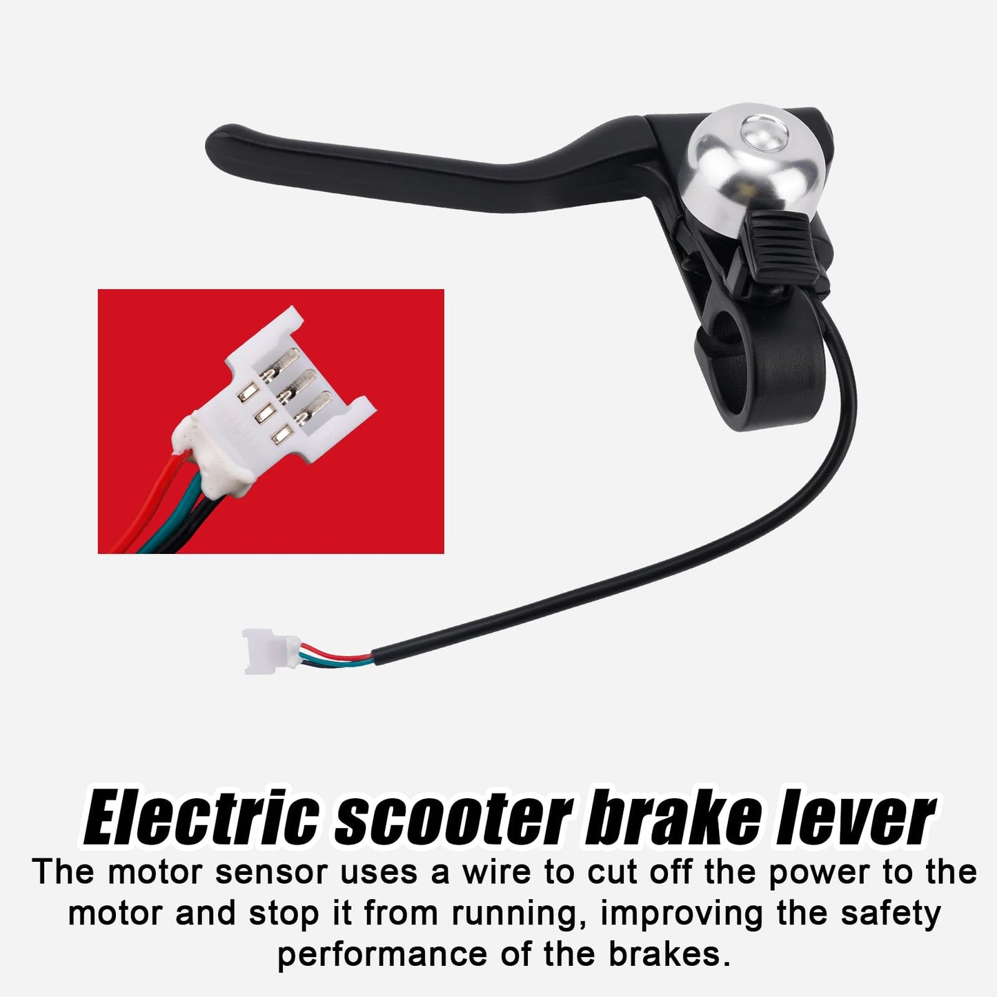 lasuroa Brake Handle Lever with Brake Cable & Bell, Electric Scooter Replacement Parts Compatible with Gotrax GXL V2/Apex Pro XL/Rival/XR Elite/XR Ultra