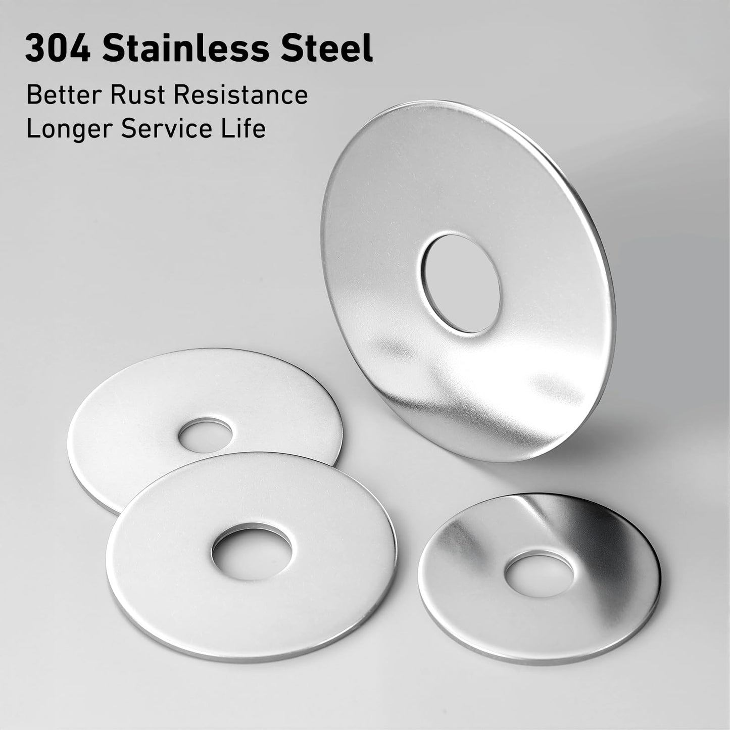 BNUOK 60PCS 3/16" x 1-1/4" Fender Washers, Thickened 304 Stainless Steel 18-8 Fender Washer,3/16" ID x 1-1/4" OD