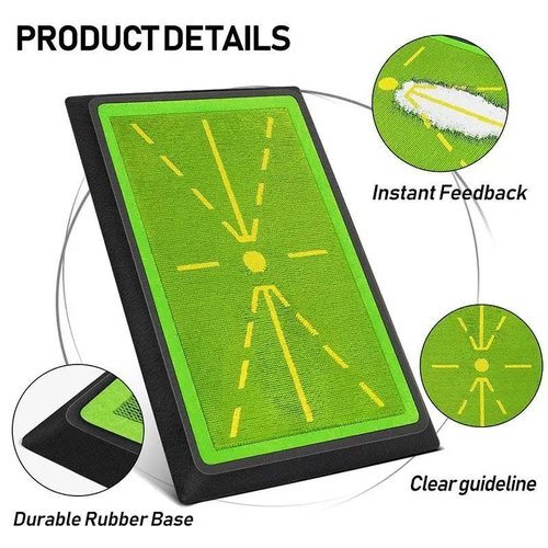 Golf Practice Mats, Golf Hitting Swing Path Mats Feedback with Non-Slip Rubber Backing, Swing Training Accessories