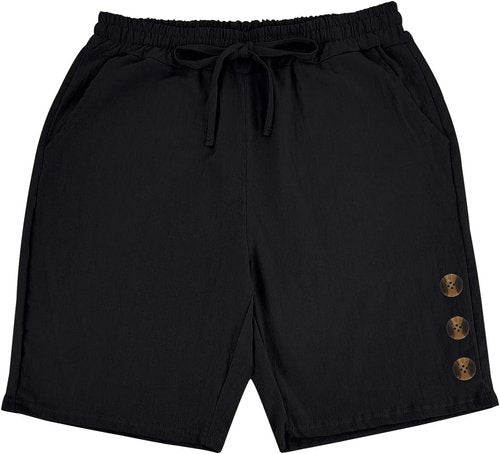 DMOYALA Men's Linen Shorts - Elastic Waist & Drawstring | Casual Summer Beach Bermuda with Pockets