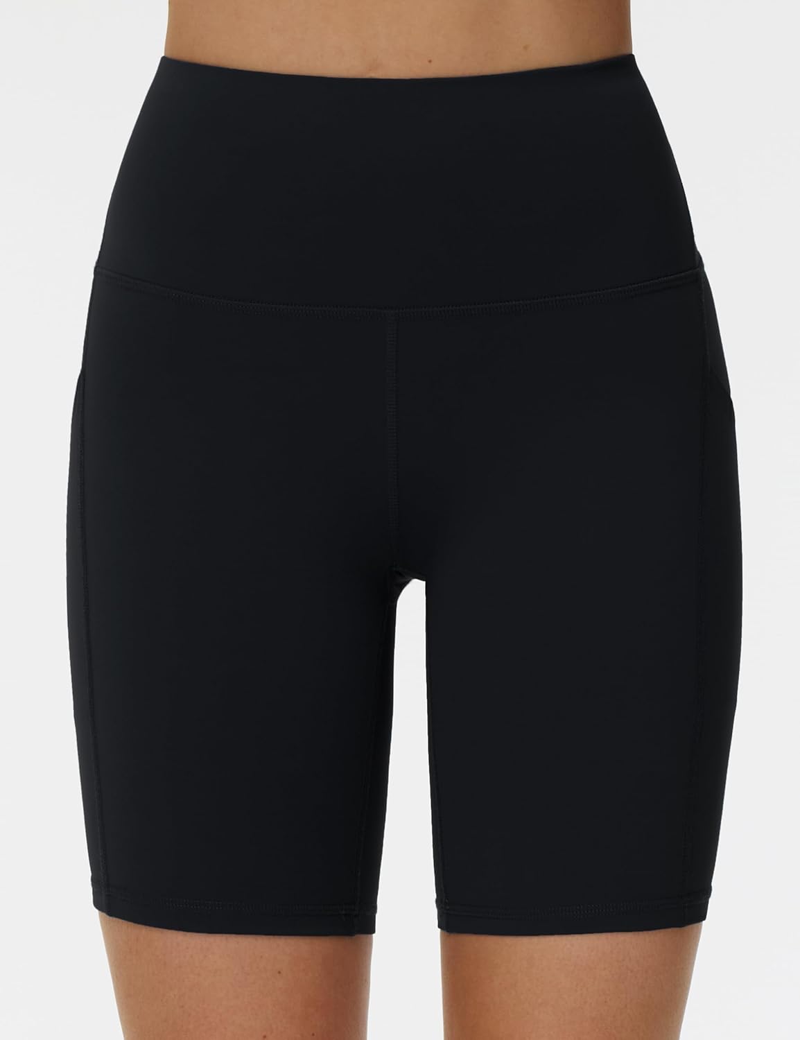 The Gym People High Waist Workout Shorts - Stretchy Tummy Control Yoga Biker Shorts with Pockets