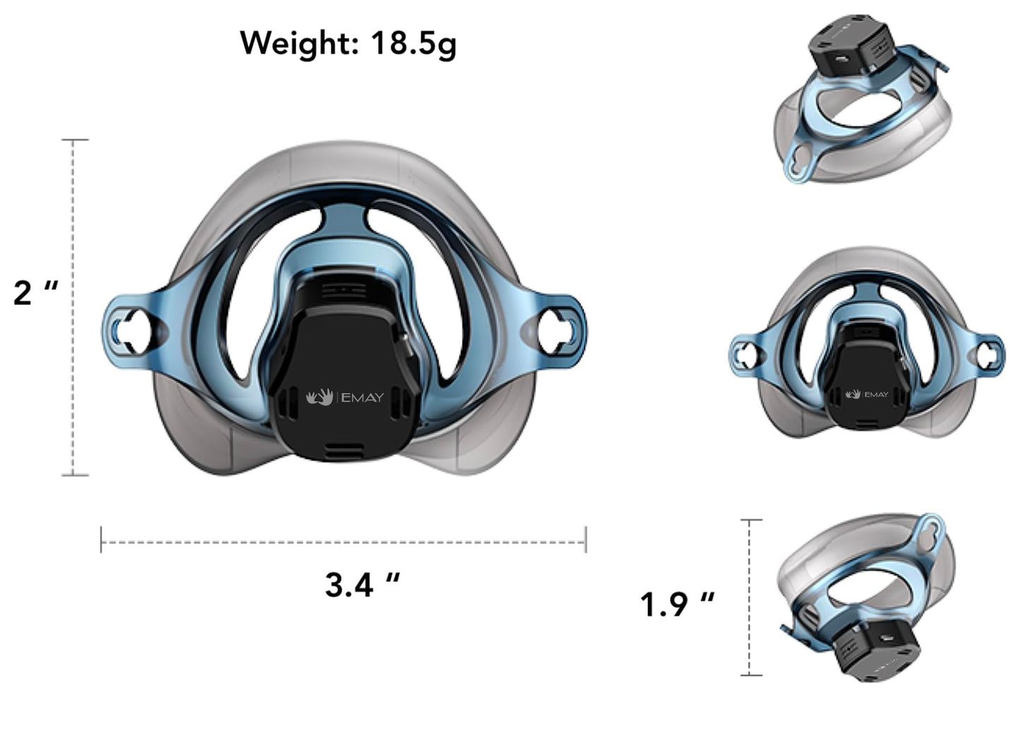 EMAY Sleep Breathing Monitor for Airflow Tracking | Record Breathing Continuously On the App | Monitor Sleep Quality and Respiratory Events | Generate Professional Sleep Report with Data Analysis