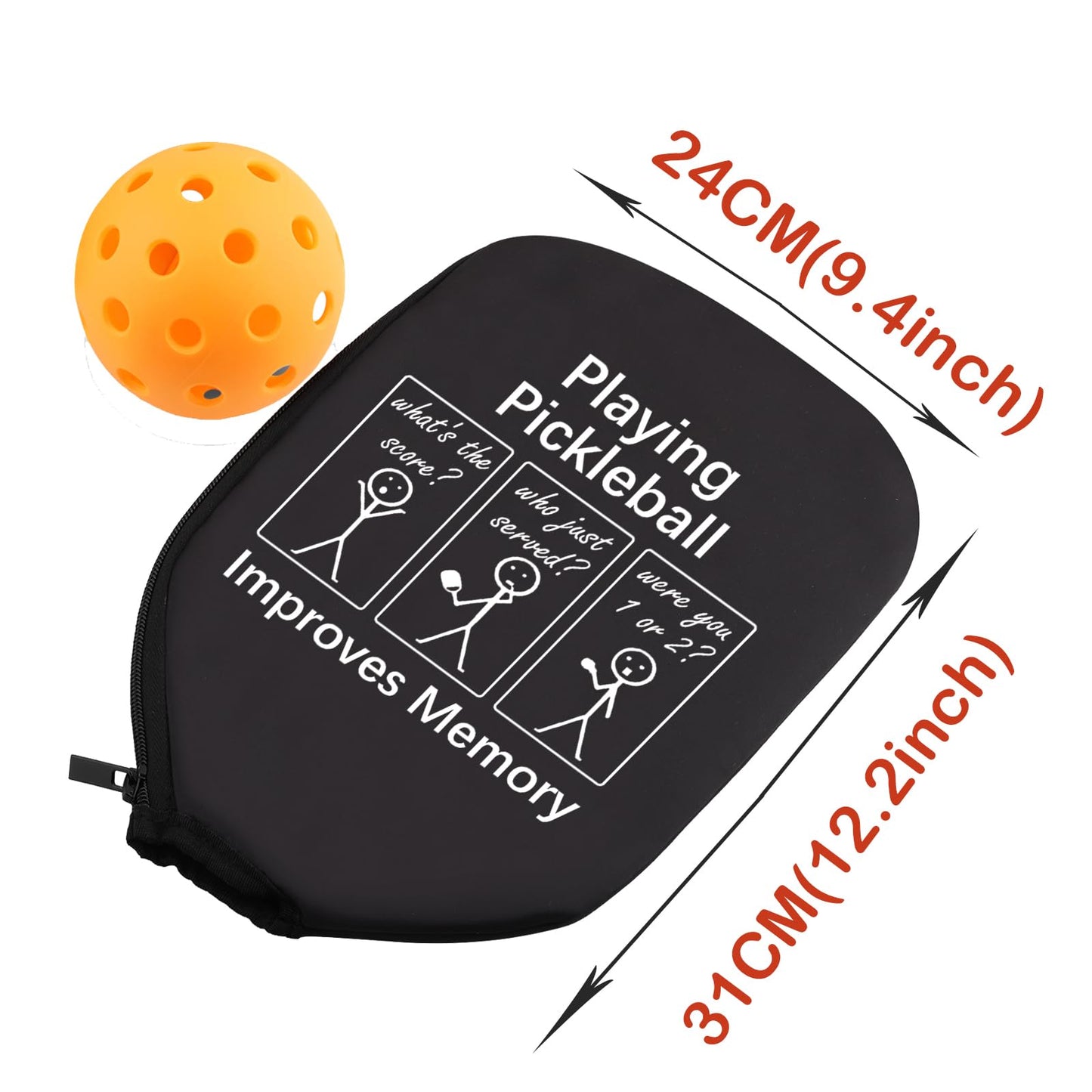 PWHAOO 2PC Funny Pickleball Paddle Pouch Gift Pickleball Paddle Protector Impeccable Gift For Pickleball Players & Fans (Playing Pickleball Paddle)