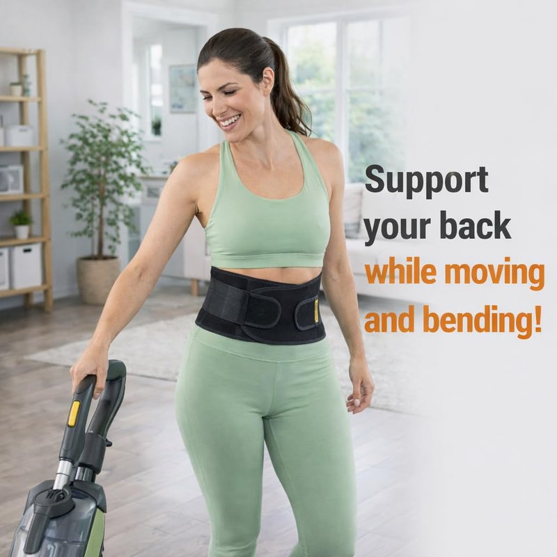 Adjustable Back Brace for Lower Back Pain for Women and Men - Breathable & Comfortable Lower Back Brace Belt for Sciatica, Scoliosis, Herniated Disc - Lightweight Lumbar Support Belt for Work, Driving & Walking, etc., Black.