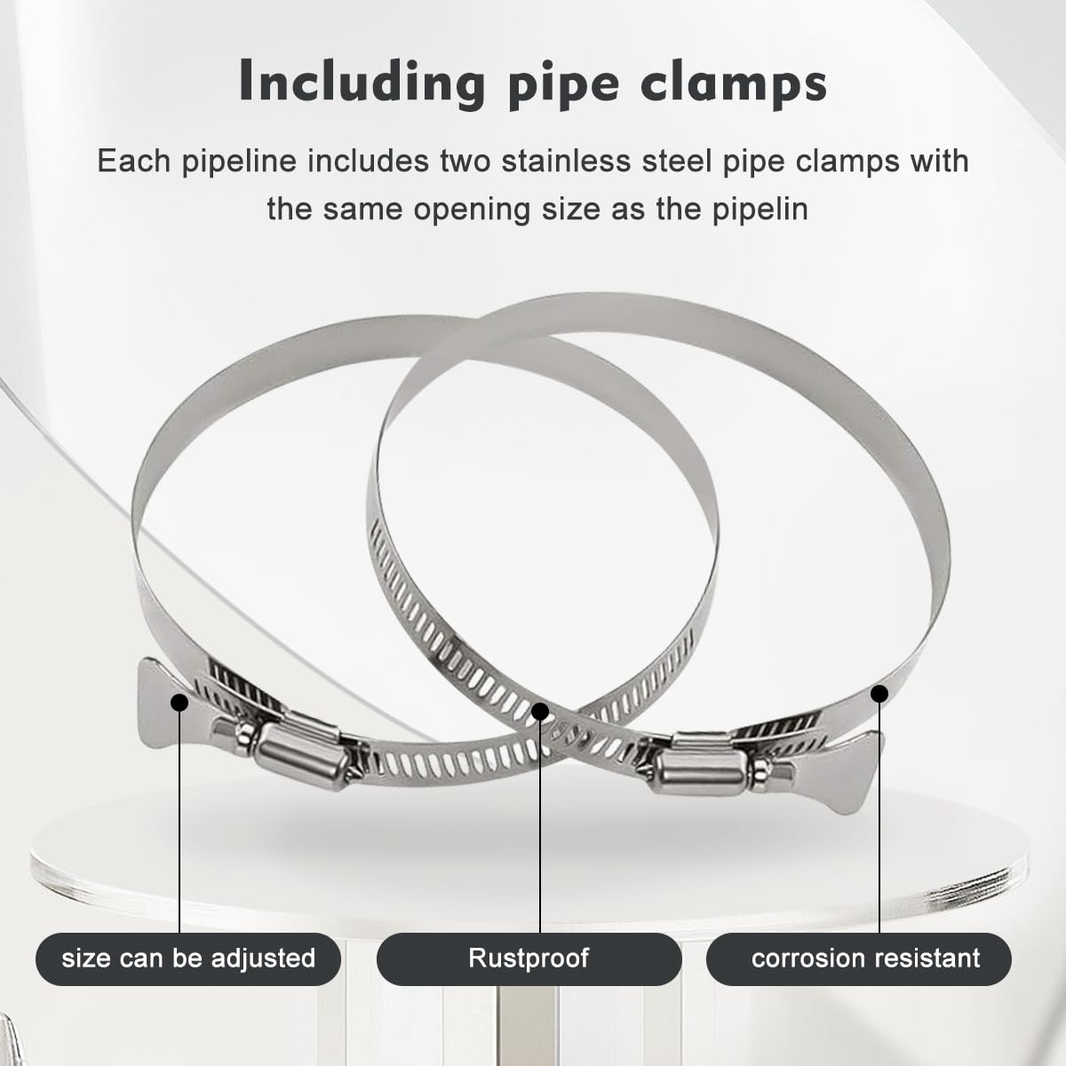 4-Inch Dryer Vent Hose 5FT, Flexible Aluminum Duct with 2 Clamps, Heavy-Duty Four Layer Protection for HVAC Ventilation and Exhaust