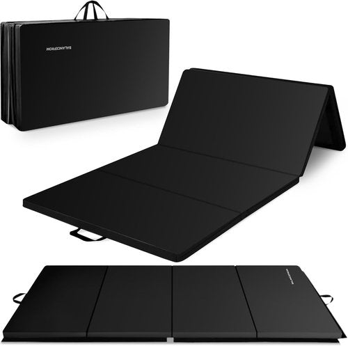 BalanceFrom Folding Gymnastics Mat - 10x4 Feet, 2-Inch Thick Vinyl Pad with Carrying Handles for Home Workouts | Yoga, Pilates, Tumbling, Martial Arts