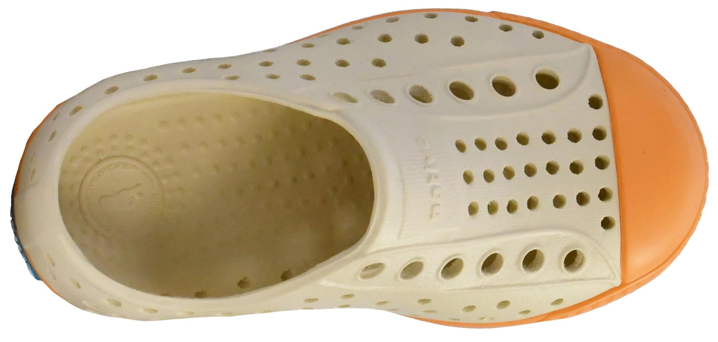 Native Shoes Unisex-Kids Jefferson Sneakers, Bone White/Papaya Orange, 5 Toddler