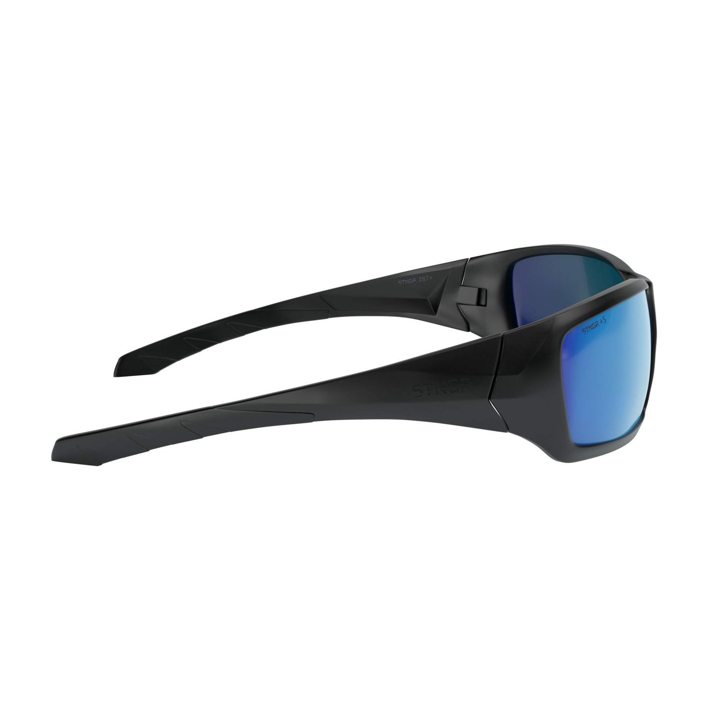 STNGR Ridge Unbreakable Sport Sunglasses for Men - Polarized Shatterproof Ballistic Rated Lenses with 100% UV Protection and Flexible Indestructible Frame (Blue Mirror)