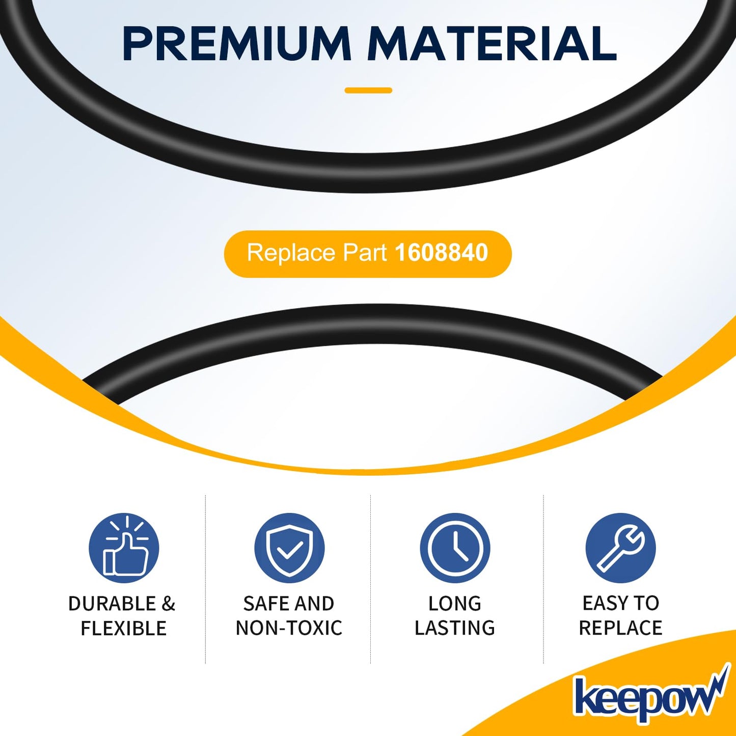 KEEPOW 5 Pack Rock Tumbler Belts, Replacement Belt Set Compatible with KomeStone Rock Tumbler K1 & K1 Pro & K3 (Not Suit for K2 Elite Rock Tumbler)