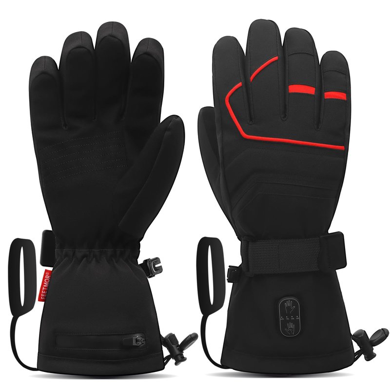 FEETMOR Heated Gloves,Unisex Rechargeable Battery Powered Electric Heating Gloves for Winter Outdoor,Skiing,Camping,Hiking