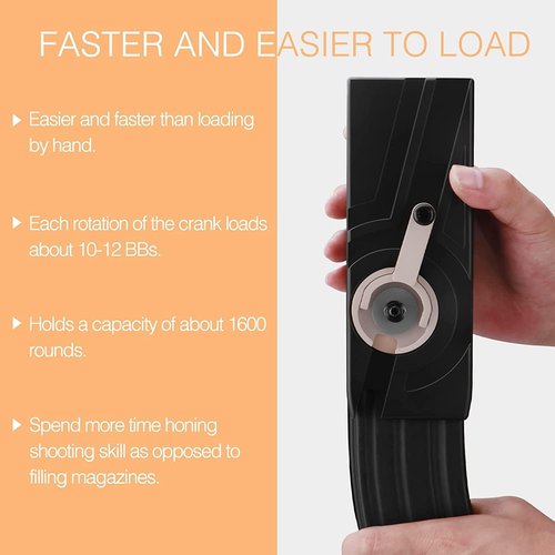 Ludex 1600 Airsoft Speed Loader - Large Capacity Hand Crank for 6mm BBS | M4/M16 Compatible