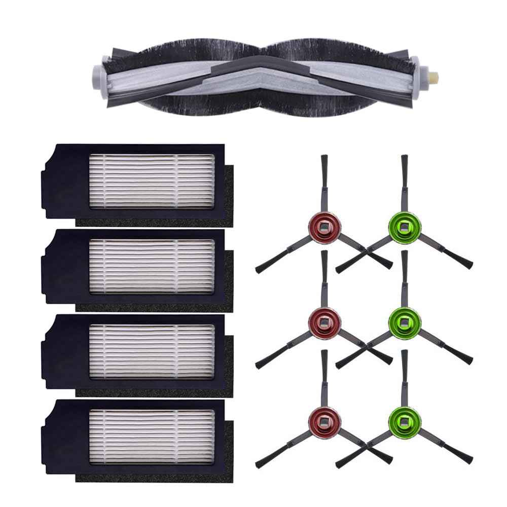 Neutop Replacement Parts Compatible with Ecovacs Deebot X1 Plus/Turbo/Omni, T10 Plus/Omni, Robot Vacuum Accessories 1 Roller 4 Filter Sets 6 Side Brushes.