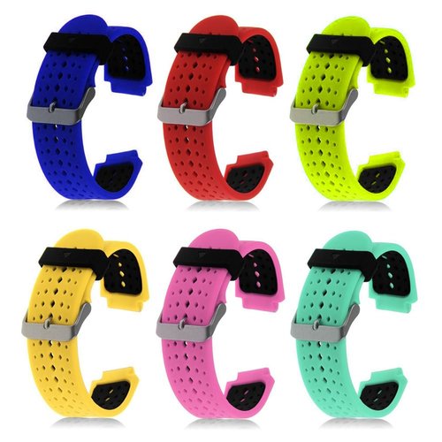 HWHMH Colorful Replacement Silicone Bands with Pin Removal Tools for Garmin Forerunner 220/230/235/620/630 (No Tracker, Replacement Bands Only) (Pack of 6)