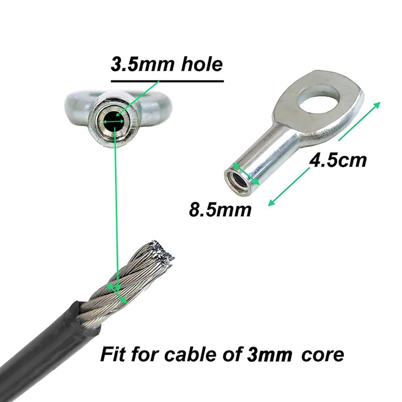 Profelinx Gym Cable Accessories, 2 Ball Stopper Sets for 3mm Cable Core, Eyelet Terminal, Wire Rope Joint Interface Replacement Port, Nylon Ball Stopper, Cable Connector