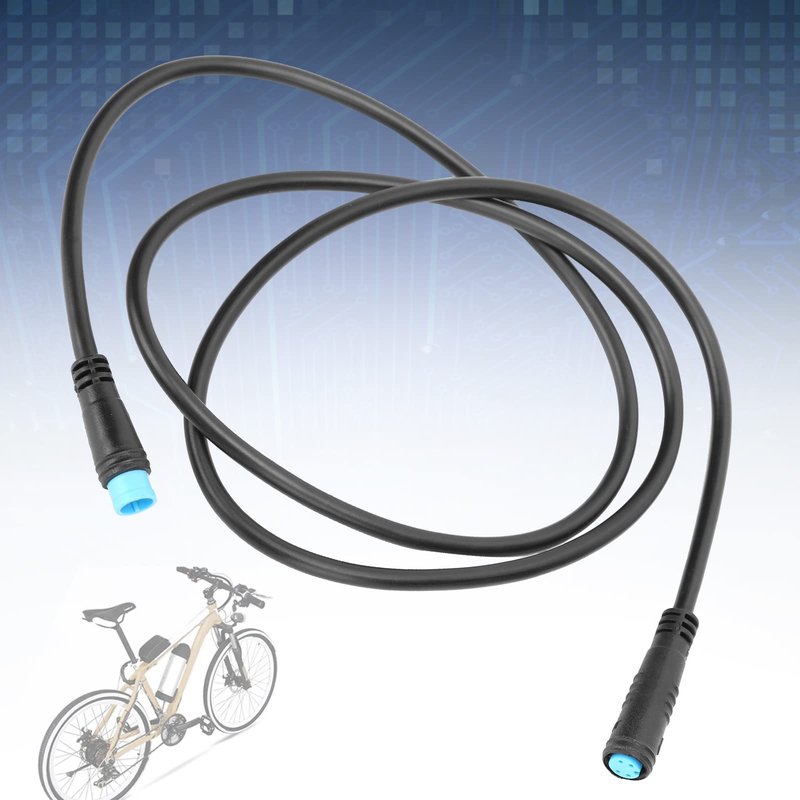 4 Pin Motor Convert Extension Cable,34.3in Waterproof 4 Pin Male to 4 Pin Female Cable Connector for Electric Bicycle E‑Bike