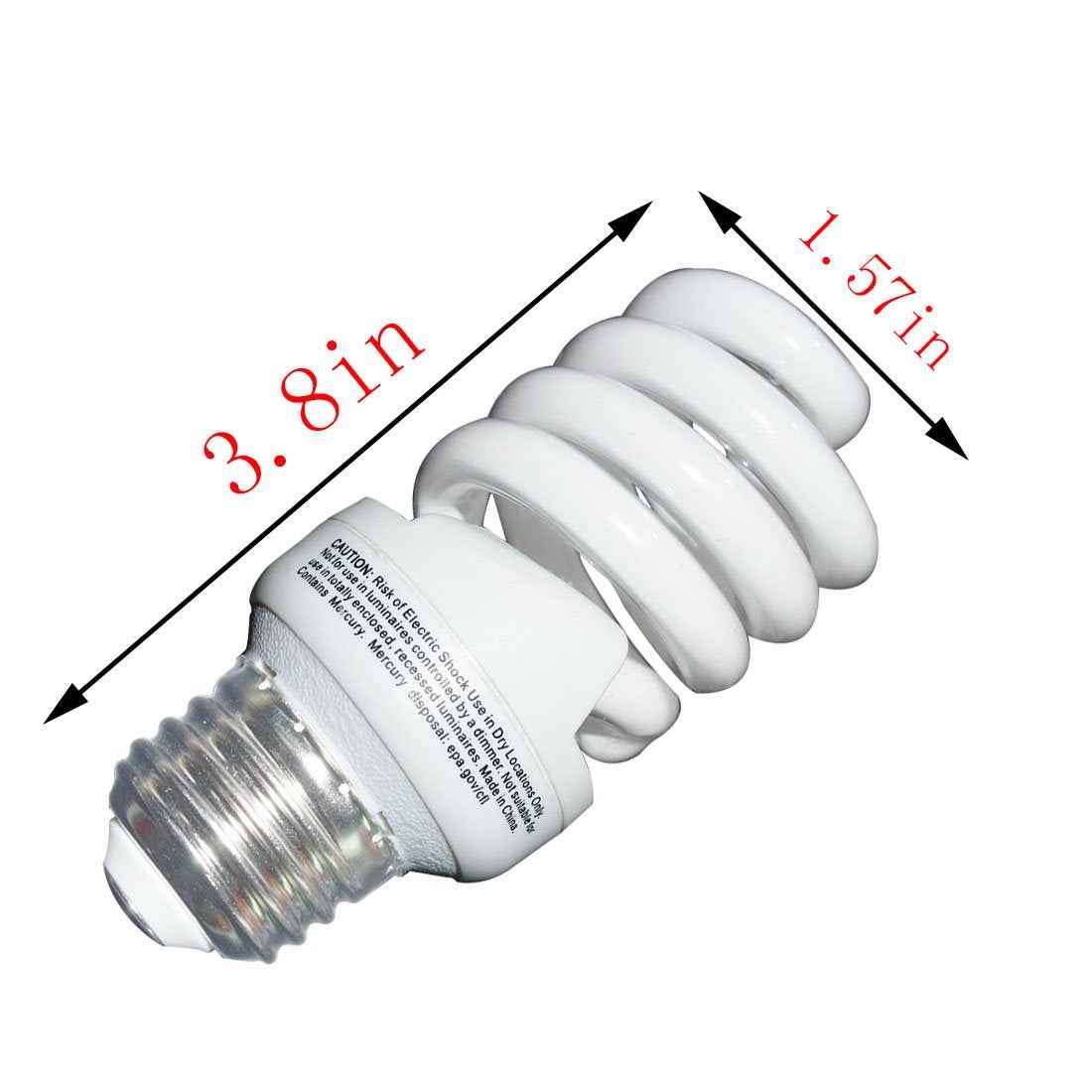 HGE Multiple 120V/60HZ 13 Watt (60Watt Equivalent) Compact Fluorescent Light, ETL Listed Soft White 2700K 1040LM, Spiral Medium Base CFL Light Bulbs. Nice Gifts (5)