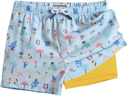 Maamgic Boys Swim Trunks - Quick Dry Bathing Suit with Compression Liner | 4-Way Stretch Toddler Shorts