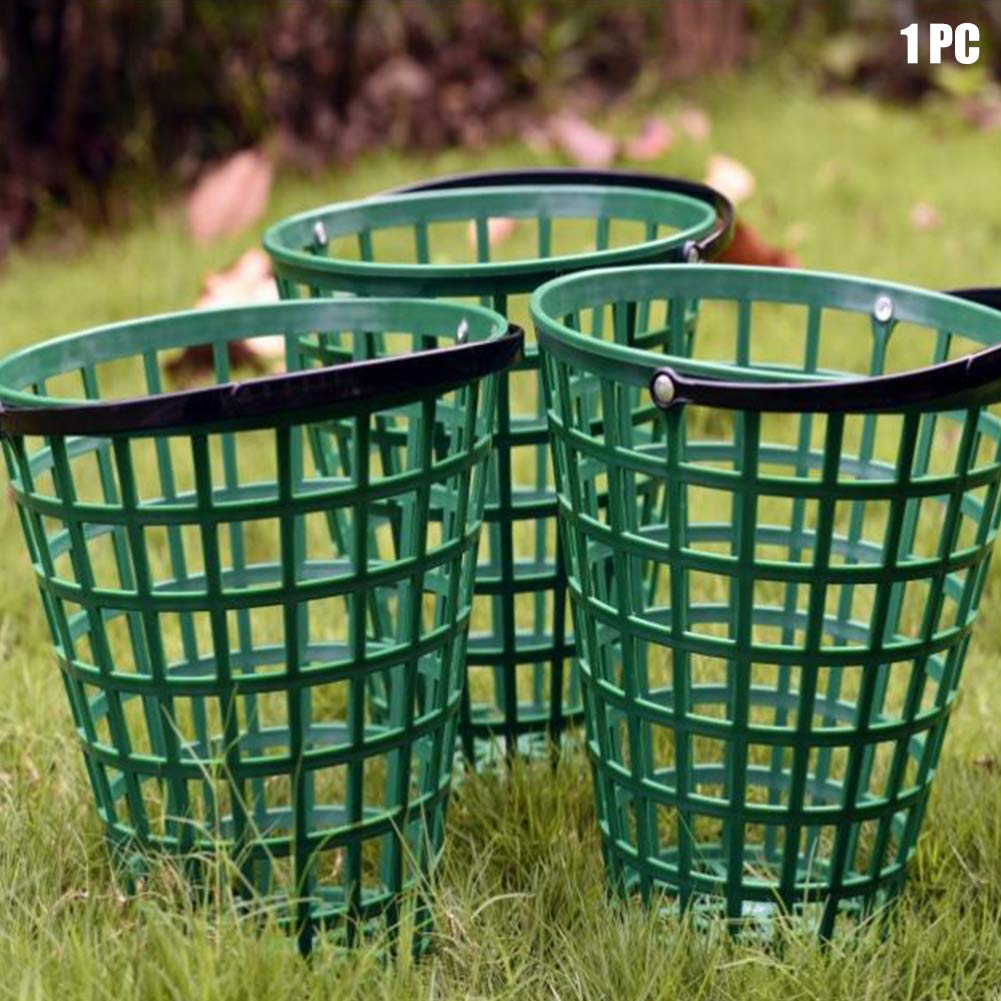 EMVANV Golf Ball Basket, Golf Ball Storage Bucket Container with Handle Outdoor Outside Sports Golf Club Accessories (25balls)