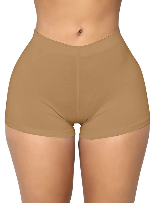 BORIFLORS Women's Sexy Workout Gym Booty Shorts, Small,Khaki