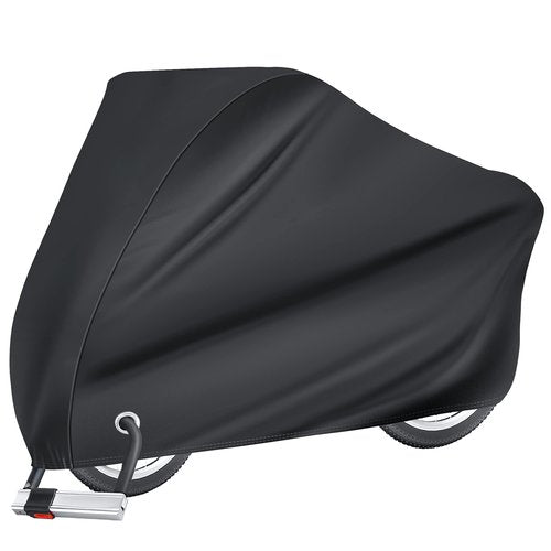 Puroma Bike Cover for 1 Bike, 190T Outdoor Waterproof Bicycle Covers Rain Sun UV Dust Wind Proof with Lock Hole for Mountain Road Electric Bike (Basic Black)