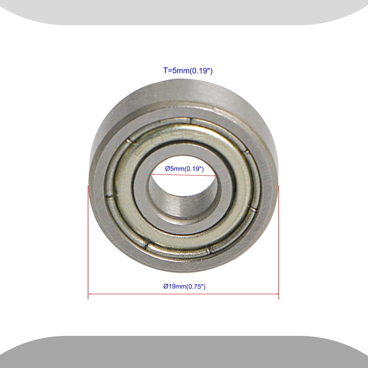 Aopin 607Z Skateboards Bearings Ball Bearings 0.27 x OD 0.74 Inch Double Metal Sealed Miniature, Applicable for Skateboards, 3D Printer Inline Skates Roller Skates Longboards Scooters, 4 Pcs