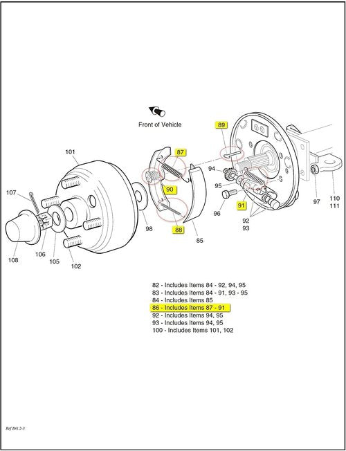 10L0L Golf Cart EZGO Brake Shoes Pads & Brake Spring Kit Assembly Fits EZGO TXT Medalist 1997~2008, Workhorse 1996~2012, Yamaha G14-G20, Replace OEM 27943G01 27944G01 70795G01 JN6-F5331-01-00