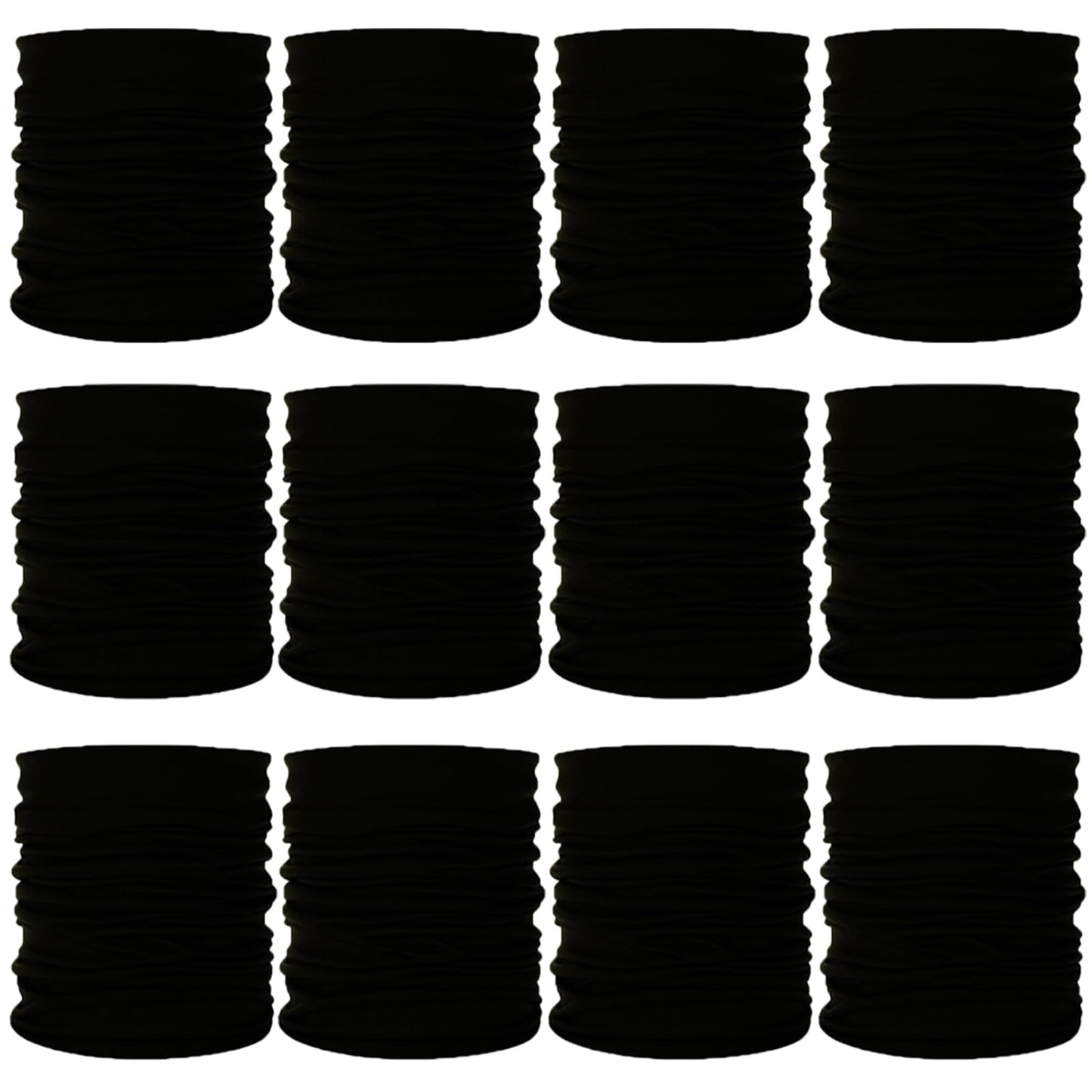 Neck Gaiters Scarf Head Wrap Headwear Balaclava Face Mask Sun Bandanas for Women Men Running,Cycling,Fishing (12 Black)